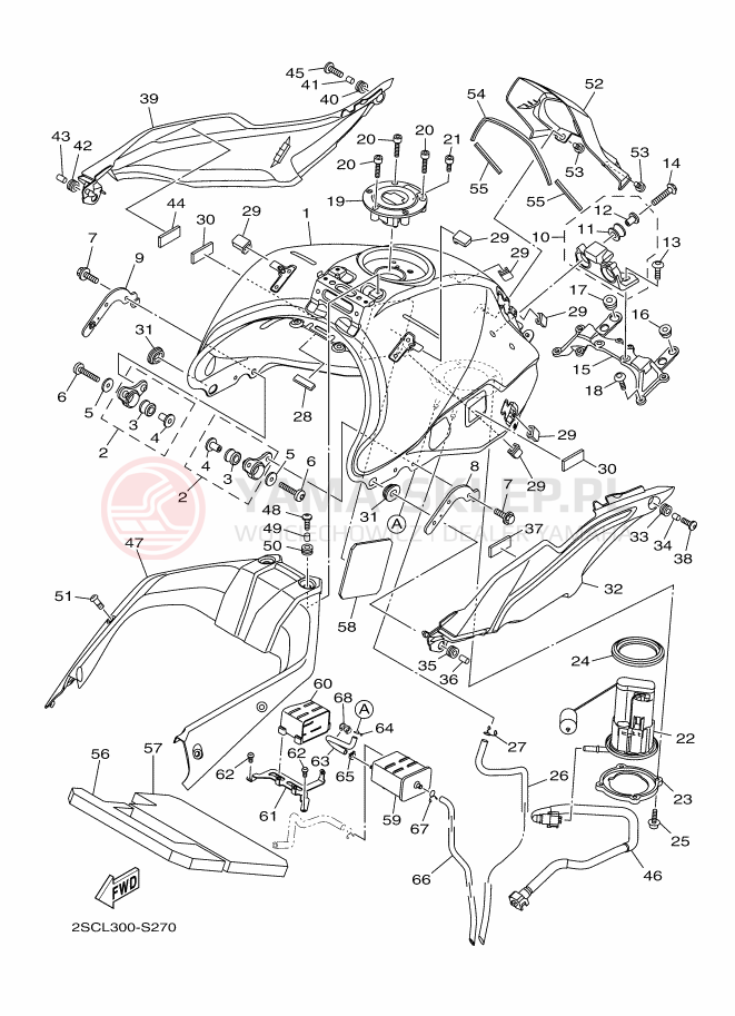 Schemat "zbiornik paliwa" do Yamaha TRACER 900