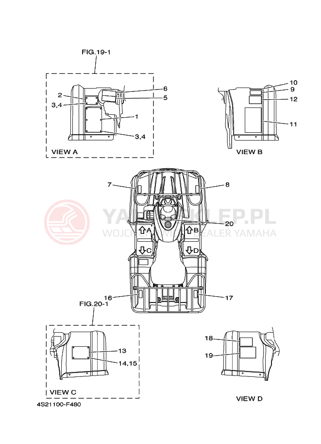 Schemat "naklejki" do Yamaha GRIZZLY 350