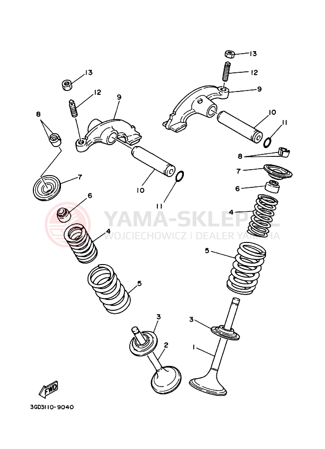 Schemat "zawory" do Yamaha BIG BEAR 350