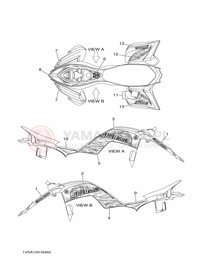 Schemat "naklejki" do Yamaha YFM700RSE