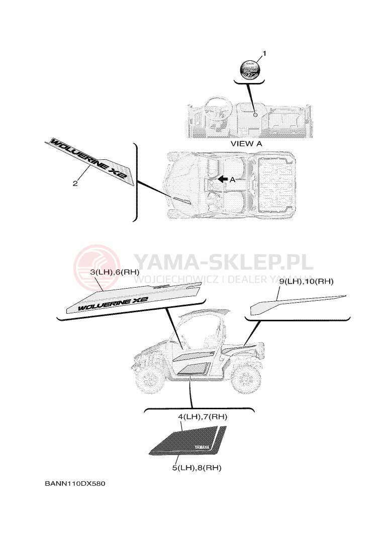 Schemat "Naklejki" do Yamaha YXE850EN