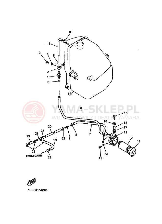 Schemat "zbiornik paliwa" do Yamaha FZR600 GENESIS