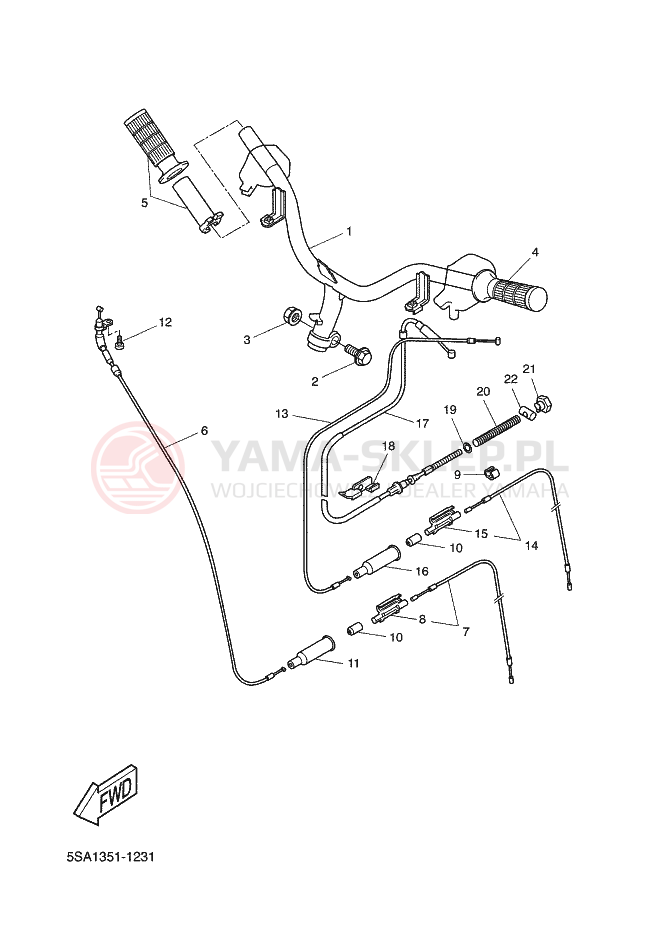 Schemat "Kierownica i osprzęt" do Yamaha BWS NEXT GENERATION