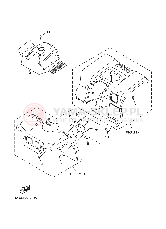 Schemat "naklejki" do Yamaha YFM250