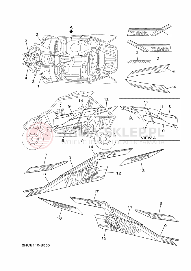Schemat "Naklejki" do Yamaha YXZ1000R