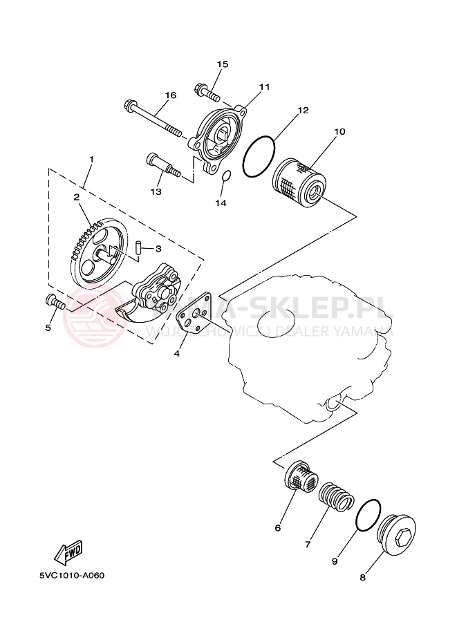 Schemat "Pompa olejowa" do Yamaha TW225E