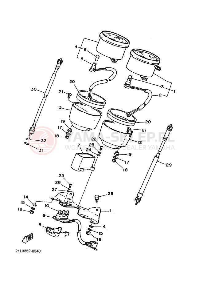 Schemat "licznik" do Yamaha SR250