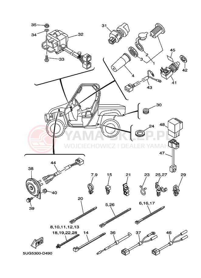 Schemat "układ elektryczny" do Yamaha RHINO