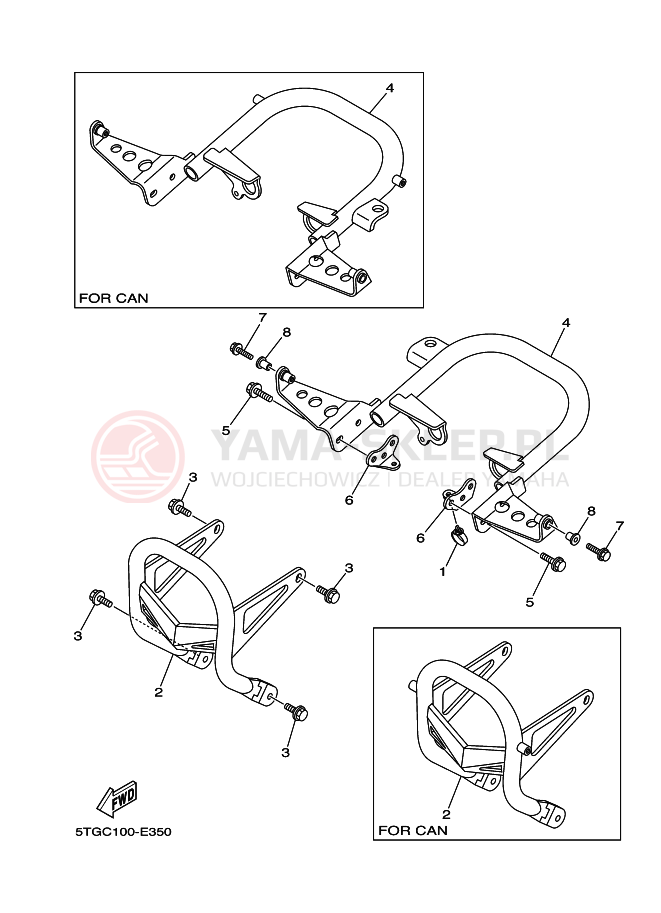 Schemat "RAMIĘ STERUJĄCE" do Yamaha YFZ450