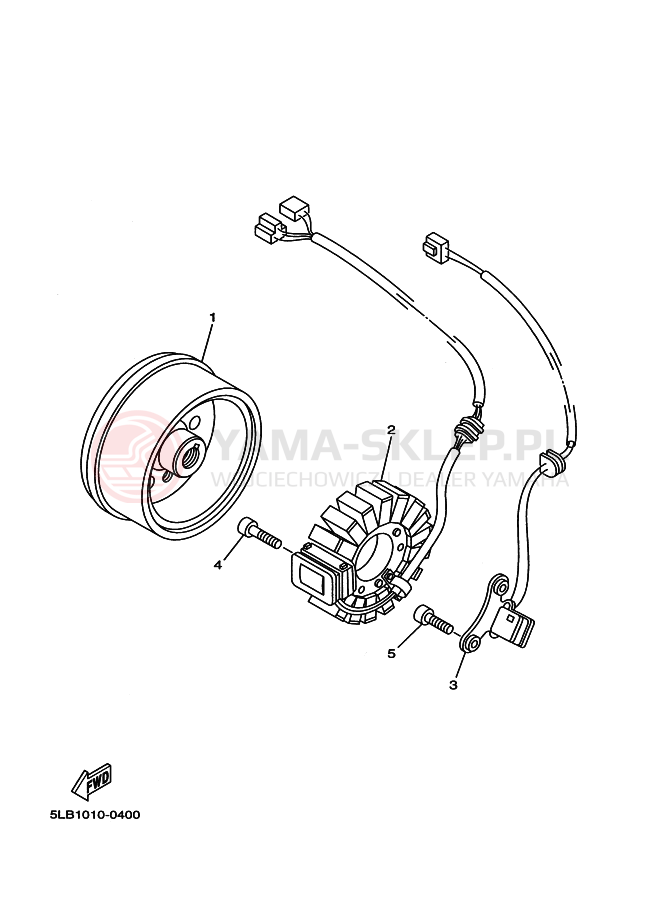 Schemat "prądnica" do Yamaha TW225E