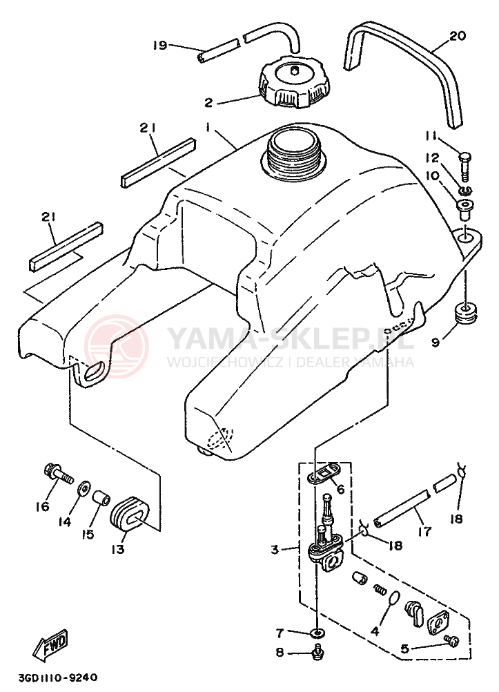 Schemat "zbiornik paliwa" do Yamaha WARRIOR