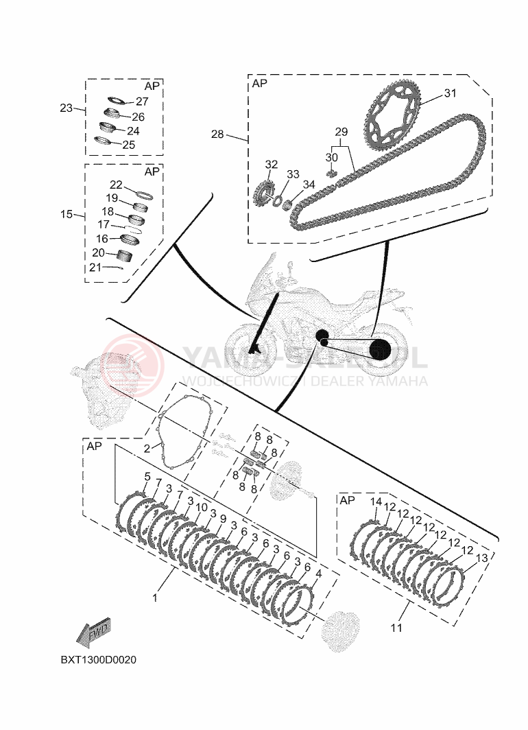 Schemat "Zestaw części do obsługi" do Yamaha TRACER 9 Y-AMT