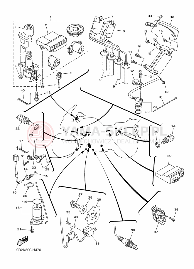 Schemat "układ elektryczny" do Yamaha FJR1300AS