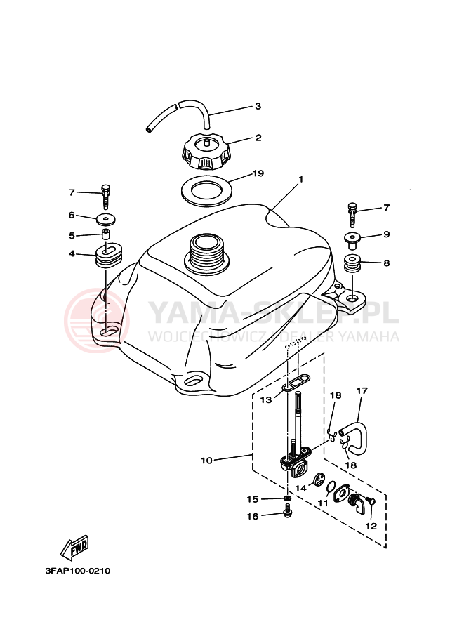 Schemat "zbiornik paliwa" do Yamaha BREEZE