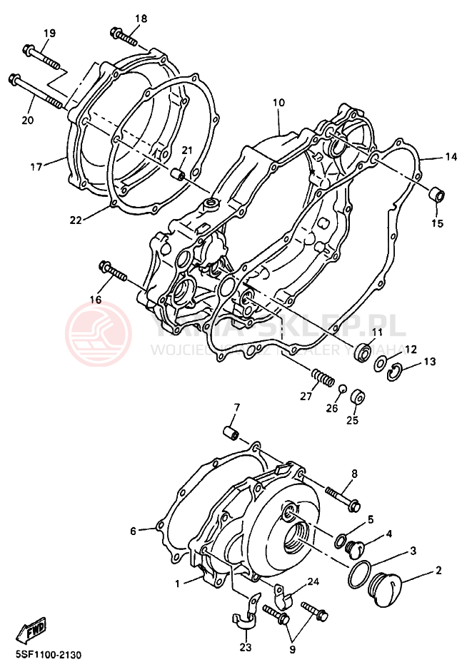 Schemat "Pokrywa silnika" do Yamaha YZ426F