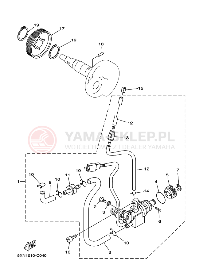 Schemat "Pompa olejowa" do Yamaha YL50