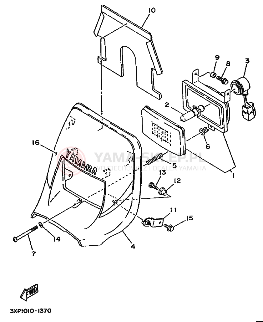 Schemat "Lampa przód" do Yamaha WR200R