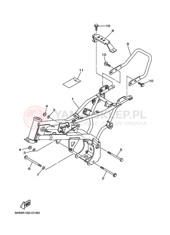 Schemat "rama" do Yamaha TT-R90