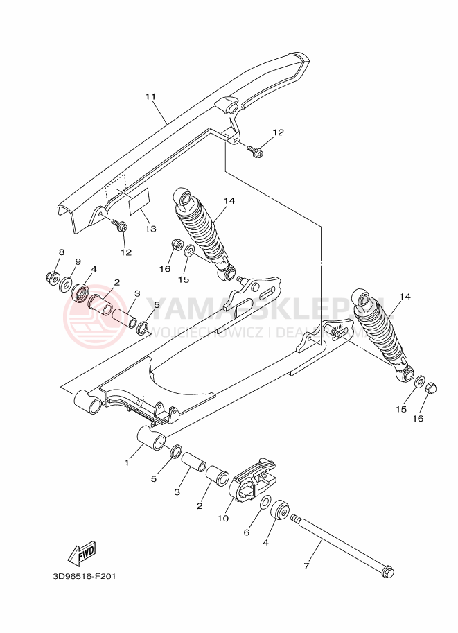 Schemat "wahacz" do Yamaha YBR125ED
