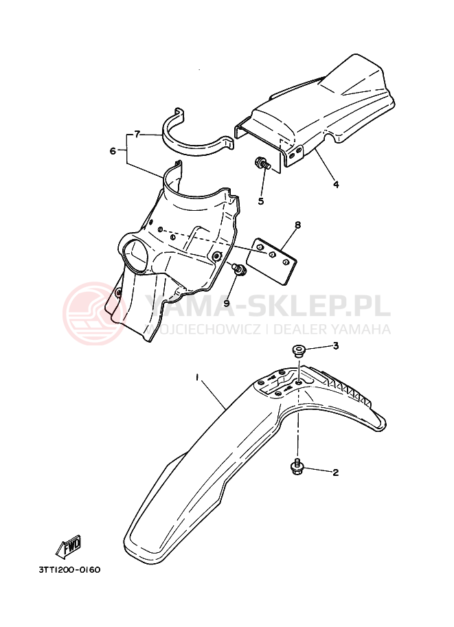 Schemat "błotnik" do Yamaha DT175 DT175G