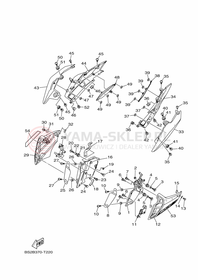 Schemat "Pokrywa boczna" do Yamaha MT-09 ABS