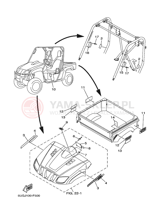 Schemat "naklejki" do Yamaha RHINO