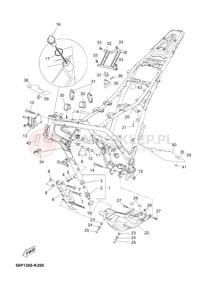 Schemat "rama" do Yamaha XT660Z ABS