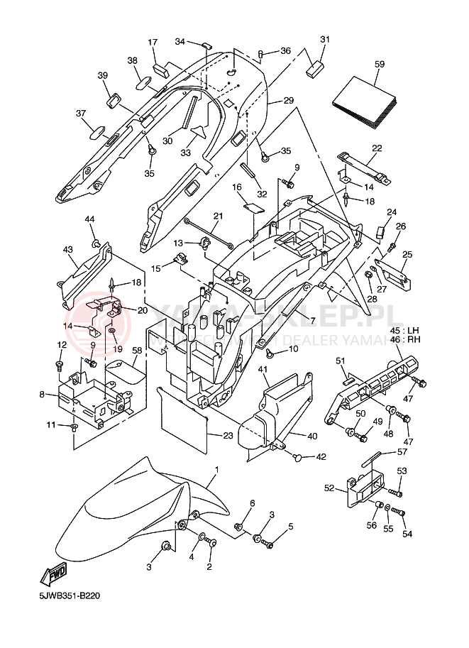 Schemat "błotnik" do Yamaha FJR1300