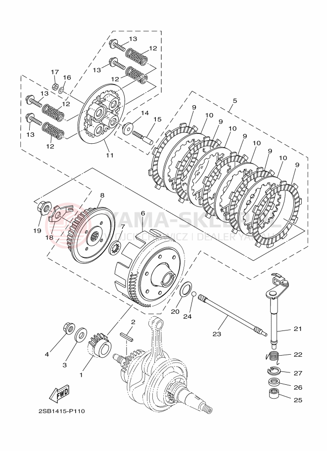 Schemat "sprzęgło" do Yamaha YS125