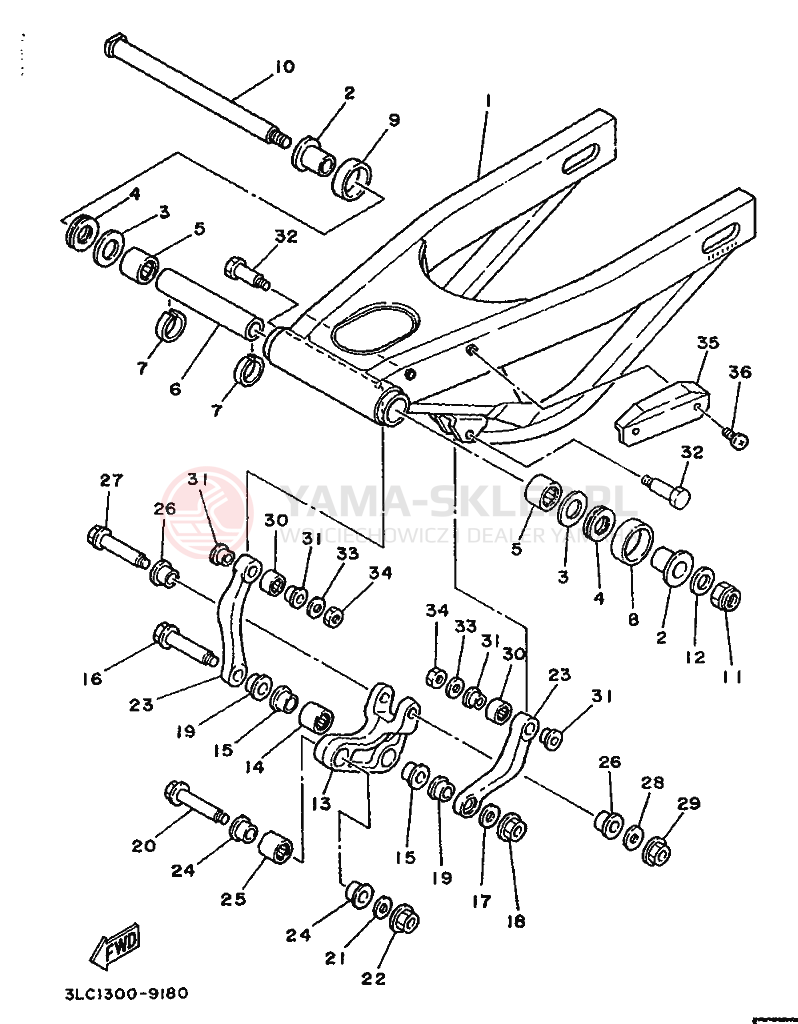 Schemat "wahacz" do Yamaha TZ250