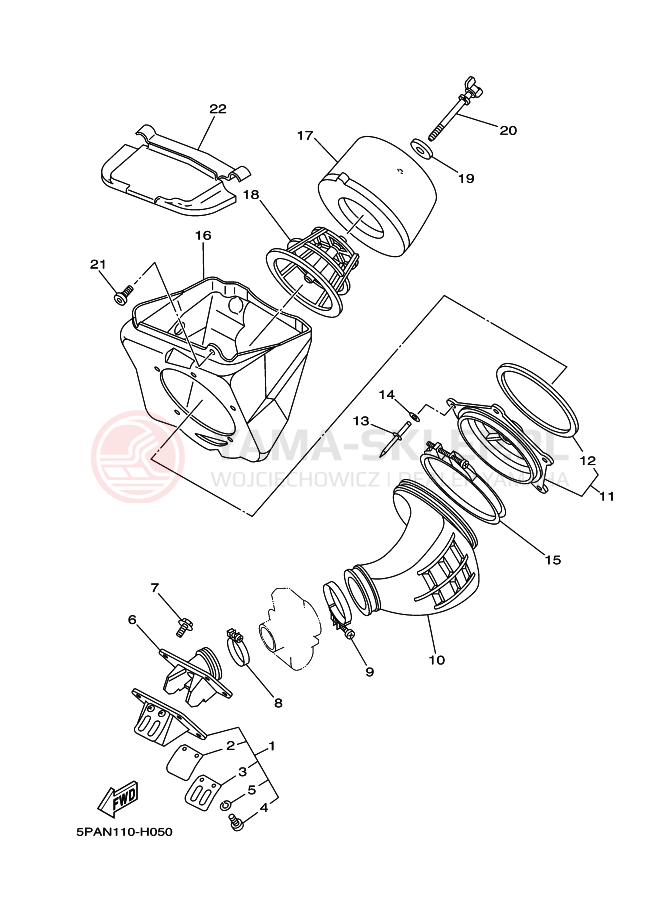Schemat "Wtrysk paliwa" do Yamaha YZ85