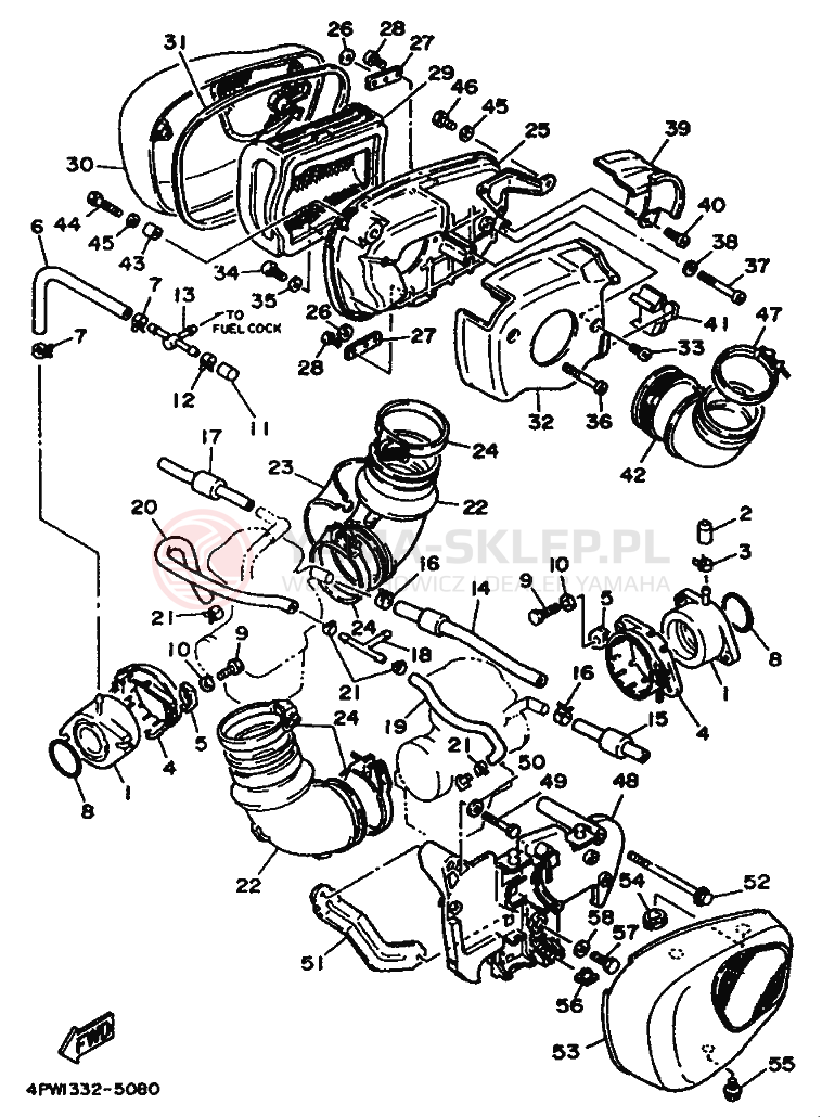 Schemat "Wtrysk paliwa" do Yamaha XV750 VIRAGO