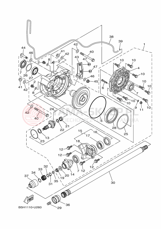 Schemat "Wał napędowy" do Yamaha YXZ1000R SS