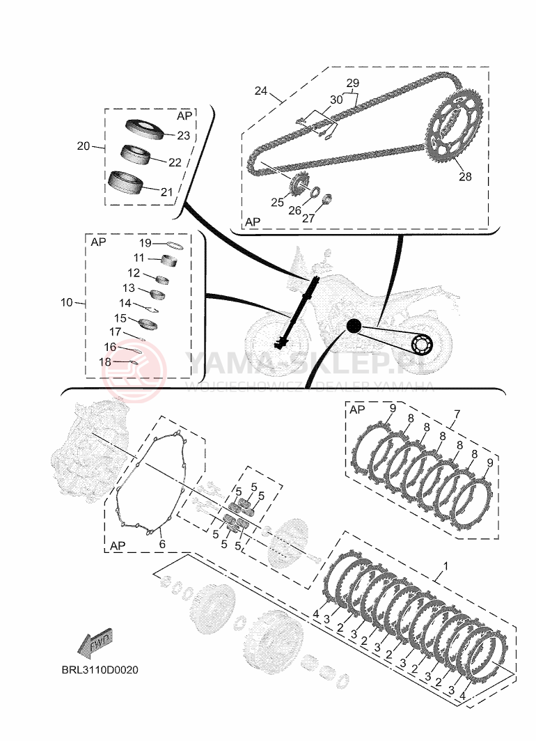 Schemat "Zestaw części do obsługi" do Yamaha TENERE 700