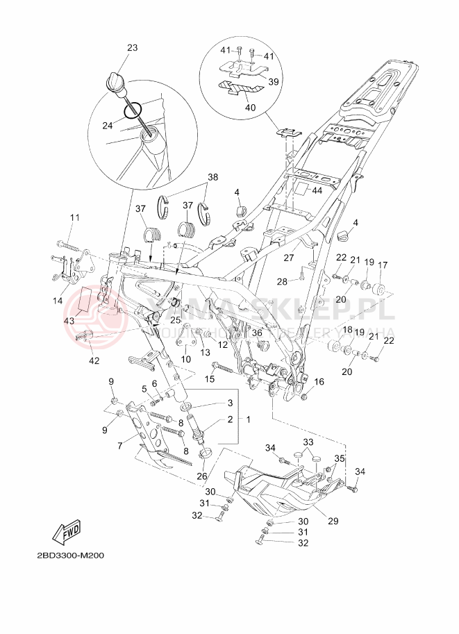 Schemat "rama" do Yamaha XT660Z
