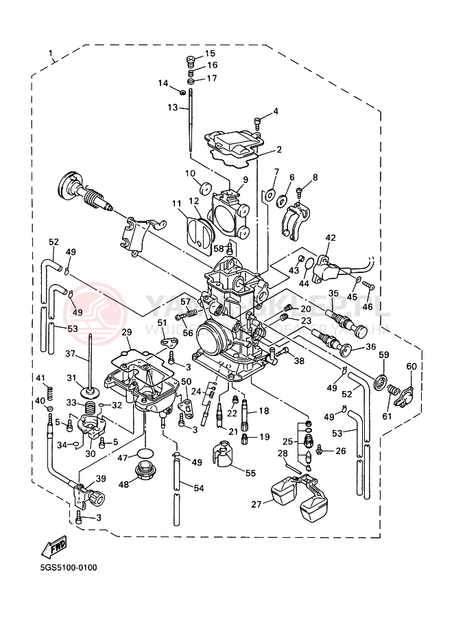 Schemat "Gaźnik" do Yamaha WR400F