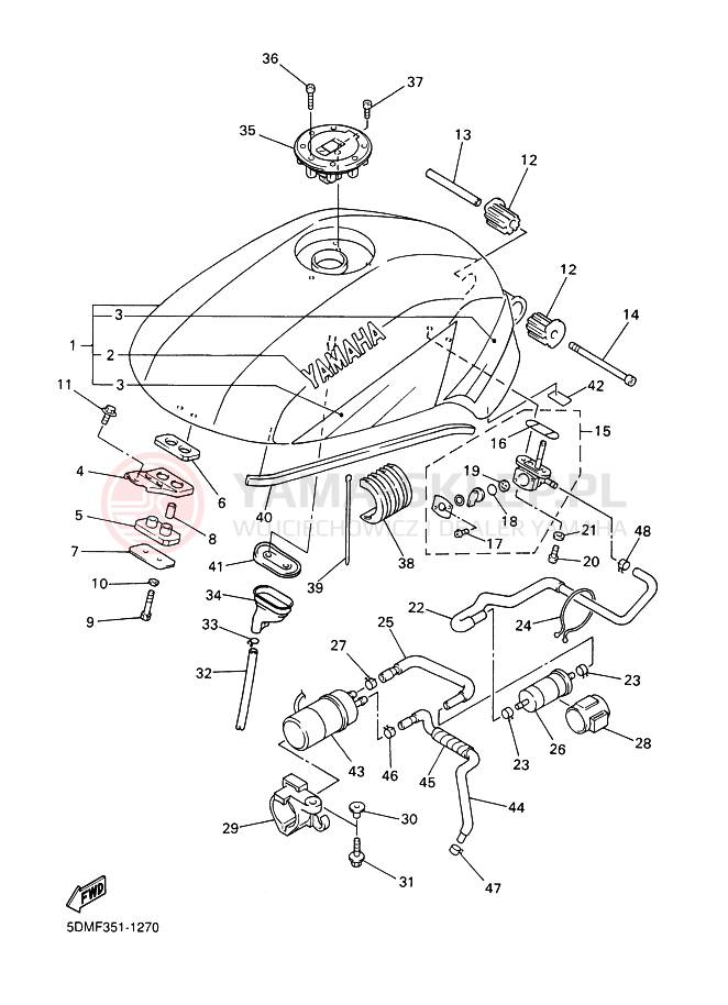 Schemat "zbiornik paliwa" do Yamaha FZS600S FAZER