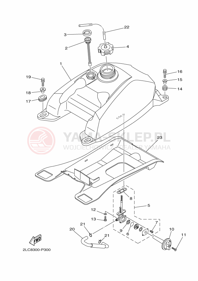 Schemat "zbiornik paliwa" do Yamaha GRIZZLY 450 IRS