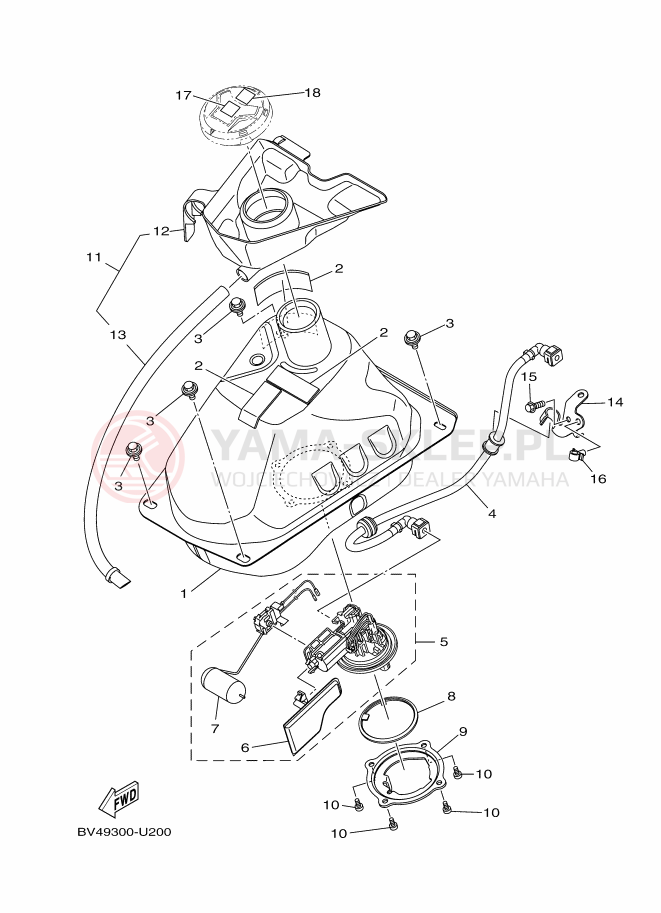 Schemat "zbiornik paliwa" do Yamaha GPD125-A NMAX
