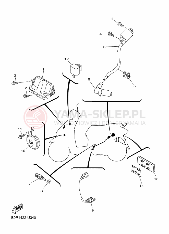 Schemat "układ elektryczny" do Yamaha D'ELIGHT
