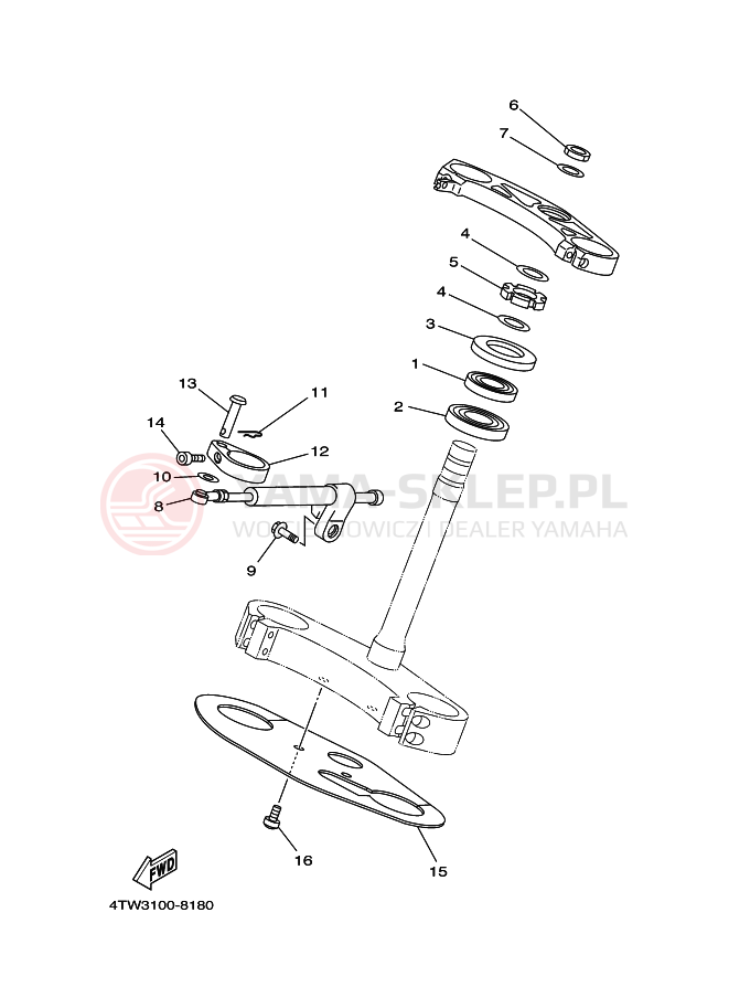 Schemat "Półki zawieszenia" do Yamaha TZ250