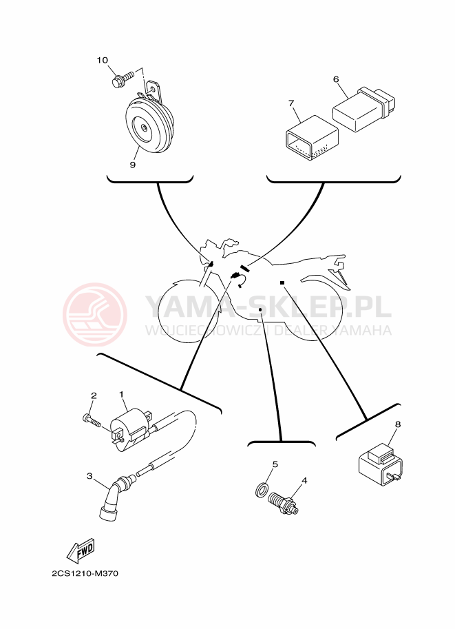 Schemat "układ elektryczny" do Yamaha YB125