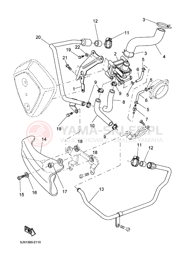 Schemat "Wydech końcowy" do Yamaha BT1100