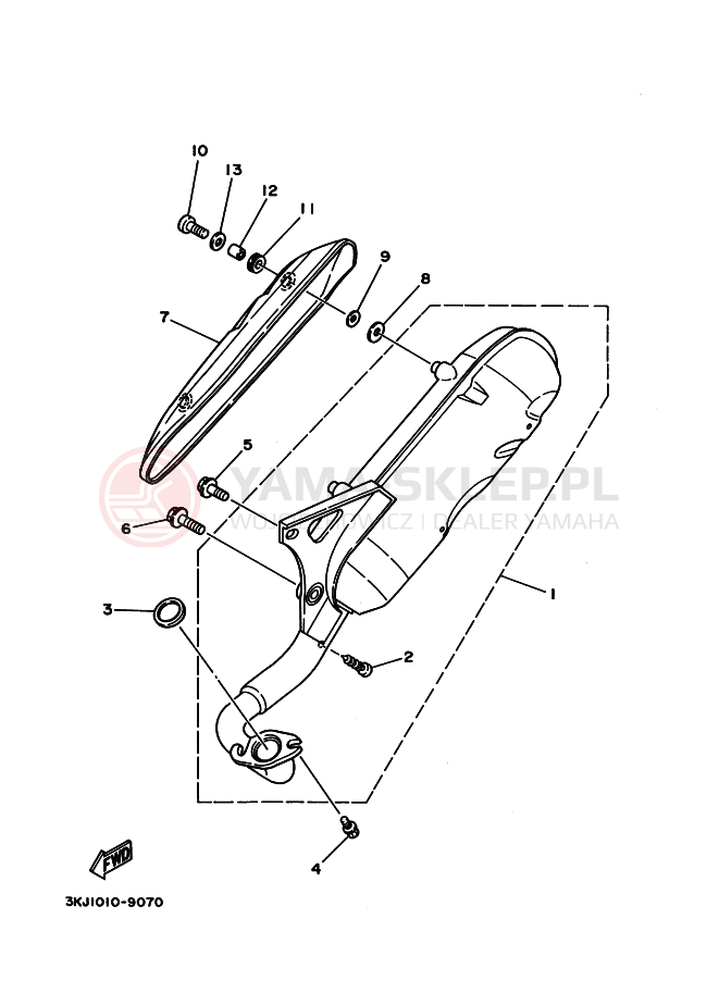 Schemat "Wydech końcowy" do Yamaha YG50D JOG D