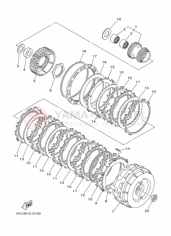 Schemat "sprzęgło" do Yamaha TMAX