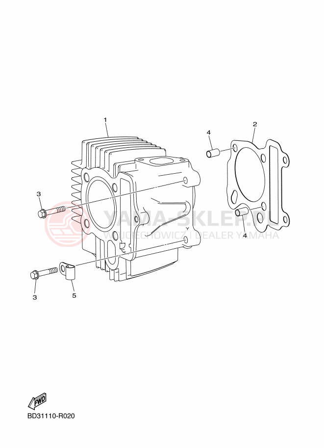 Schemat "cylinder" do Yamaha YFM90R