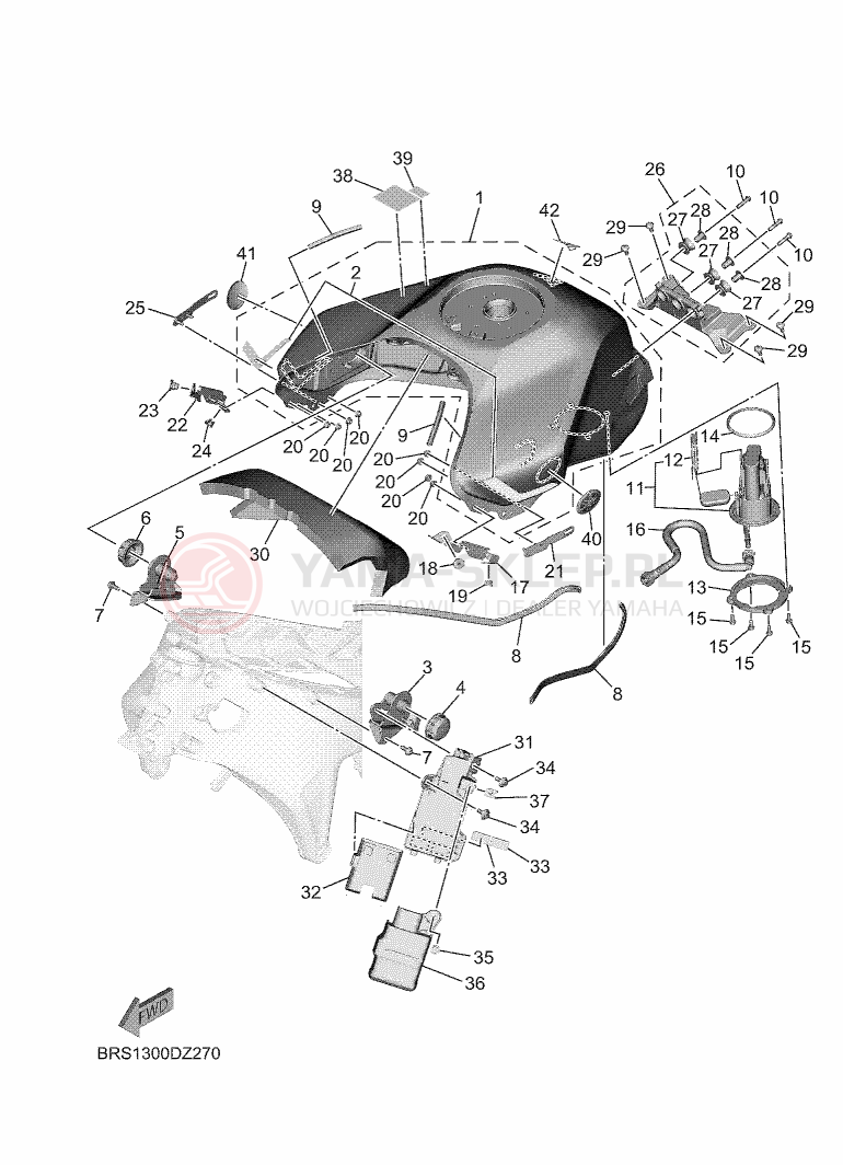 Schemat "zbiornik paliwa" do Yamaha MT-09 Y-AMT 35KW