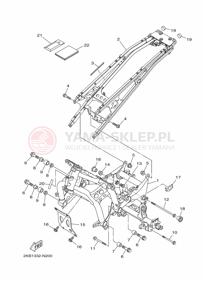 Schemat "rama" do Yamaha XT1200ZE SUPER TÉNÉRÉ ABS