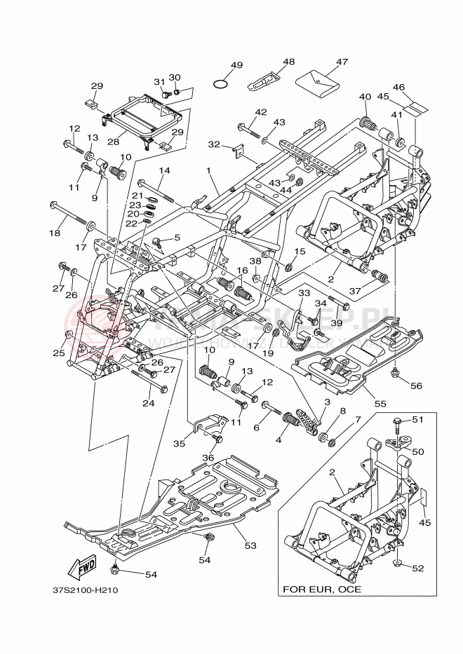Schemat "rama" do Yamaha GRIZZLY 450