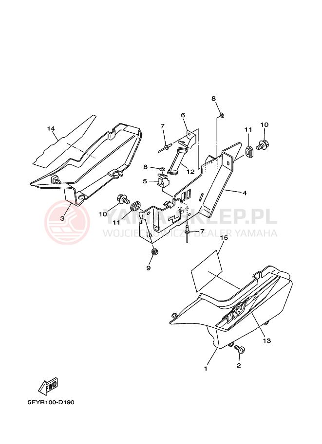 Schemat "Pokrywa boczna" do Yamaha TW200E TW200T